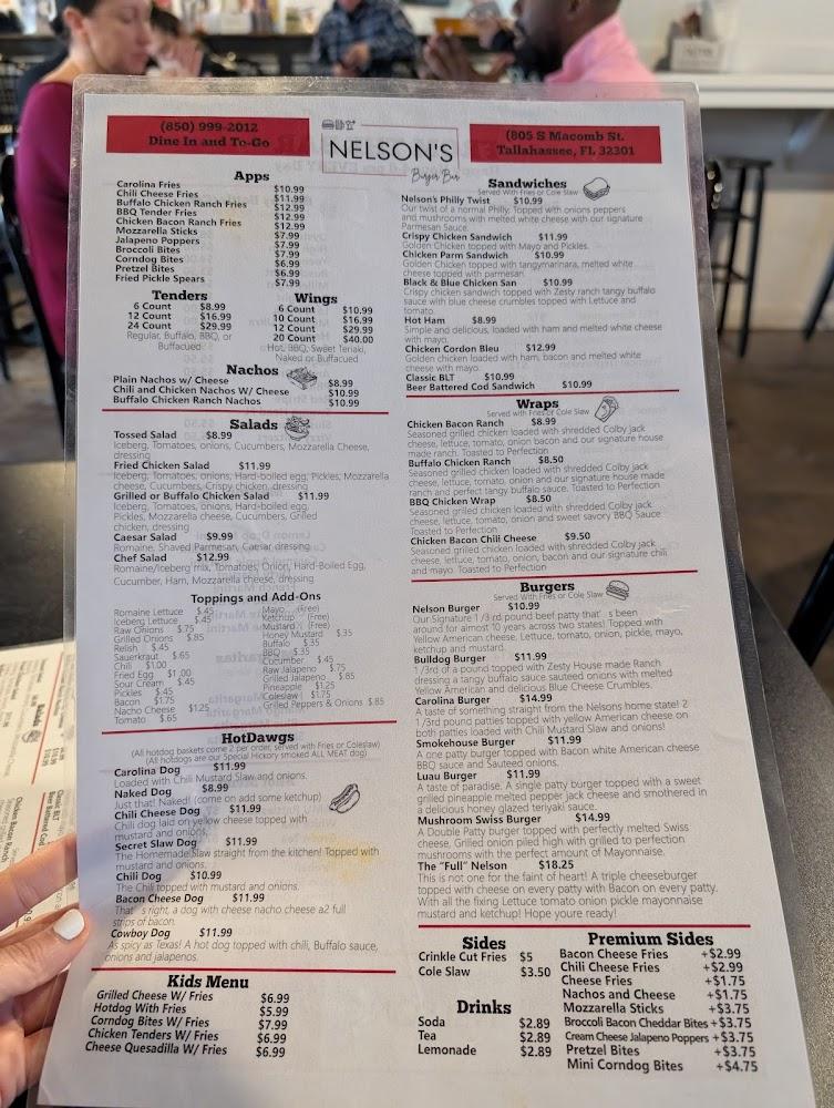 Nelsons BurgerBar Menu image 2